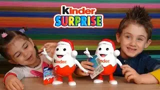 Giant Kinder Surprise კინდერის კვერცხები საახალწლო ვიდეო 2  qinderis kvercxebi qinderis gaxsna