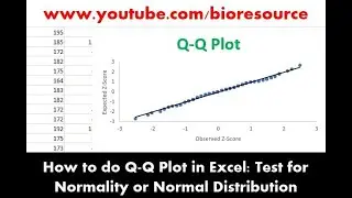 How to do Q-Q Plot / Quantile-Quantile Plot in excel - Test for Normality or Normal Distribution