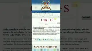 CTRL+S Shortcut Key | Keyboard Shortcut | Computer Shortcut keys | MS Office Shortcut Keys | MS Word