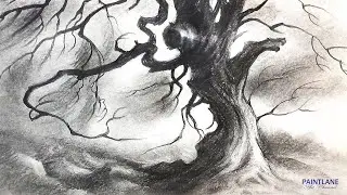 How to draw Dry Twisted Tree with Pencil || Step by step Pencil Art