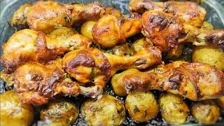 Этот рецепт меня выручает всегда!!! Молодой картофель с куриными ножками в духовке