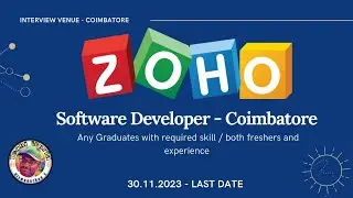 ZOHO | Software Developer | Recruitment @ Coimbatore | Upto 2023 Graduates | தமிழ்
