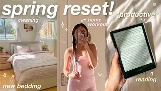 SPRING RESET 🌸 cleaning, working out, grocery shopping | getting back into a routine! *productive*