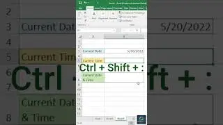 Quick enter Date & time in Excel with Shortcuts key || 