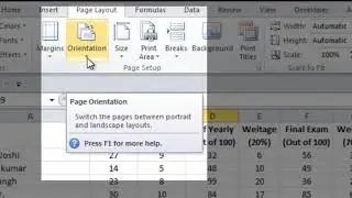 page layout || Print options in Excel in Hindi