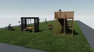 3D визуализация детской игровой площадки