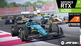 RTX 4060 + Ryzen 7 5700X3D - F1 22 - Benchmark 4K 1080p ULTRA