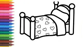 How to draw a bed for children 🌈/ Cómo dibujar una cama para niños/Cara menggambar tempat tidur