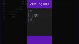 Table tag in html 