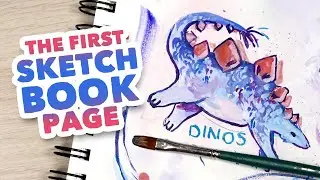starting my new sketchbook 🦕 tackle the first page with me!