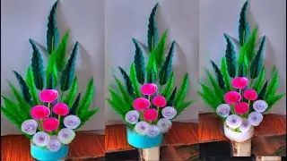 beautiful flower bouquet making with paper / diy flower bouquet / beautiful flower bouquet