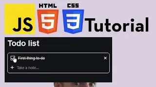 Javascript todo project tutorial (1/2)
