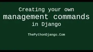How to create your own management command in django