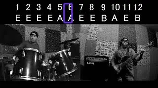 Blues Shuffle Backing track for guitar E. 108 bpm.