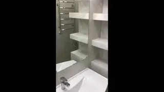 ✅ Необычная ниша из плитки с полками. Сложная заусовка из одной плитки. Дизайнерский выстрел.