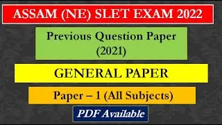 NE SLET PAPER 1 (All Subjects) 2021 || GENERAL PAPER || SLET 2022 PREPARATION || EASY QUESTIONS ||