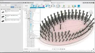 Fusion 360 - Create objects on path - Hairbrush model part 4