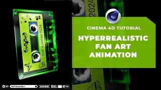 💚🎵 OMG!!! HYPERALISTIC 3D CASSETTE ANIMATION CHARLIE XCX BRAT EDITION 🎵💚 - CINEMA 4D 2024 TUTORIAL