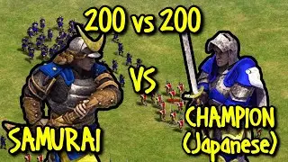 200 ELITE SAMURAI vs 200 (Japanese) CHAMPIONS | AoE II: Definitive Edition