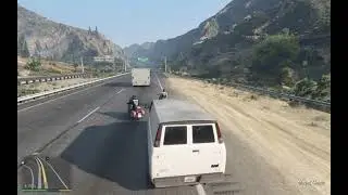 Michael runs over a biker and then bikers friend falls of their bike