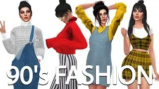 The Sims 4: 90's Fashion Lookbook | Sim + FULL CC LIST!