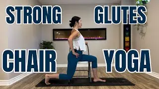 15 Mins Chair Yoga Workout for Strong Glutes | Core, Obliques & Full Body Stretch