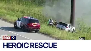Driver of burning vehicle in Roseville rescued by good Samaritans