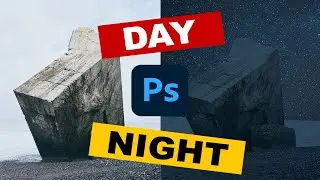 Turn DAY to NIGHT in 20 seconds in Photoshop! 