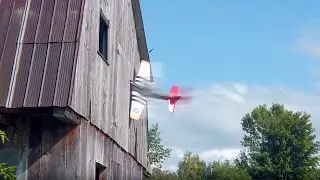 CRASHING AN OLD NITRO RC PLANE INTO A BARN...