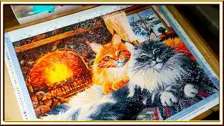 Алмазная вышивка мозаика КОШАЧИЙ УЮТ/ Готовая работа/Сравнение Алмазной живописи с Алиэкспресс