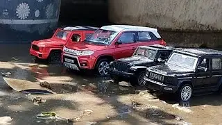 Maruti VITARA BREZZA Mahindra THAR Mercedes Benz G-WAGON Diecast Scale Model Cars Water offroading
