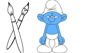 Нарисовать смурфа. Смурфики. Draw a smurf.Bir şirin çiz. Smurf chizish. Smurflar