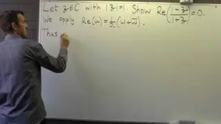 Complex numbers: example of how to prove the real part of a complex number is zero.
