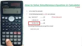 How to solve Simultaneous equation in Calculator I Three Unknown I Casio fx991MS I Calculator King