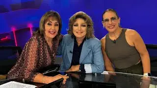 Angélica María y Angélica Vale visitan Telediario Mediodía con María Julia Lafuente