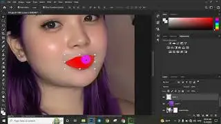 how to make color of mouth on photoshop in khmer #Pichlach #lachpich