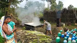 Indian Village Life | Pulm Jaggery making | Rural Village Llife in West Bengal | Bankura Village |