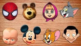 كرتون بالعربي تعلم الالوان ماشا والدب توم وجيري منصور سبايدرمان طيور بيبي جاد واياد learn color #10