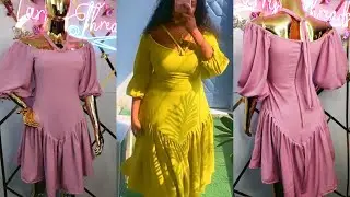 How to make a GATHERED BASQUE GOWN with Puff Sleeve and Neckline Rope Knot