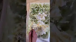 Картина акварелью | Белые розы |Акварель #акварель #розы
