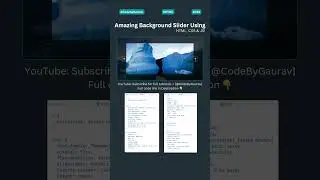 🔥Amazing Background Slider Using HTML, CSS & JS! 🎨 