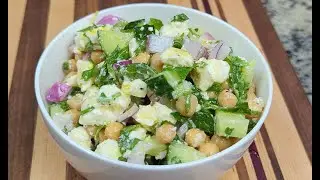 Mediterranean Chickpea Salad Recipe with Feta (Garbanzo Salad) Homemade Dressing | Berry Berry Life