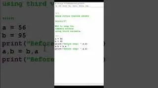 python trick to swap two numbers without using third variable 