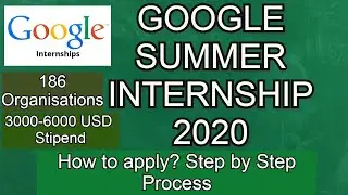 Google Summer Internship 2020 | STIPEND 3000 – 6000 USD