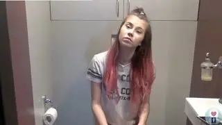 girl pooping toilet 