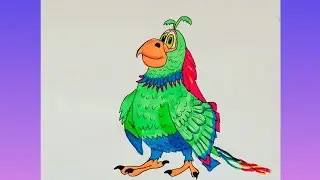Как нарисовать попугая из мультика Буба