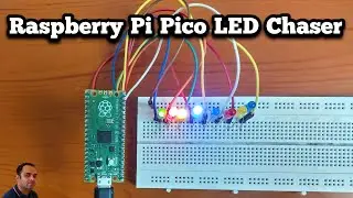 LED Chaser with Raspberry Pi Pico Board | Raspberry Pi Pico Projects