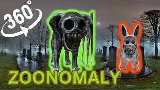 😱 360 VR Zoonomaly at the Cemetery! Zookeepers, Smile Cat, Monster elephant, Monster bear!