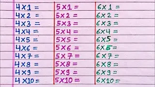 4 5 and 6 ka table | learn table of 4, table of 5, table of 6 | 4 ka table, 5 ka table, 6 ka table
