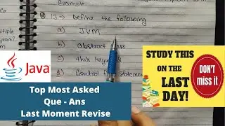Most Important questions and Answers asked in JAVA Exam - Java Tutorials | Last Moment Revise 